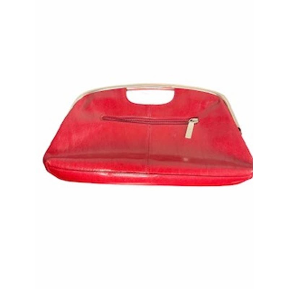 Vintage Hobo Red Leather Buffed Hide Clutch Purse